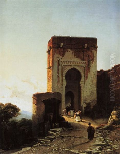 Porte De Justice, Alhambra, Granada by Francois Antoine Bossuet