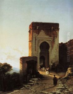 Porte De Justice, Alhambra, Granada by Francois Antoine Bossuet