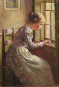 Girl At A Window by Frederick James Boston