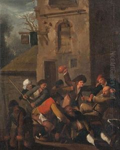 La Dispute Devant L'auberge by Andries Dirsksz Both