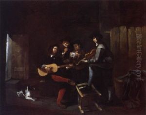 Musizierende Gesellschaft In Einer Scheune Musizierende Gesellschaft In Einer Scheune