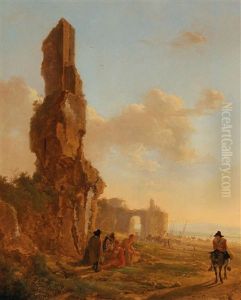 An Italianate Landscape With Ruins by Jan Both