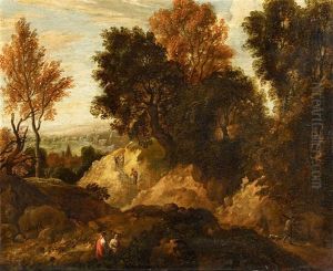 Wooded Landscape With Ramblers by Jan Both