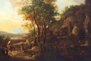 Reizigers In Italianiserend Heuvellandschap by Jan Both