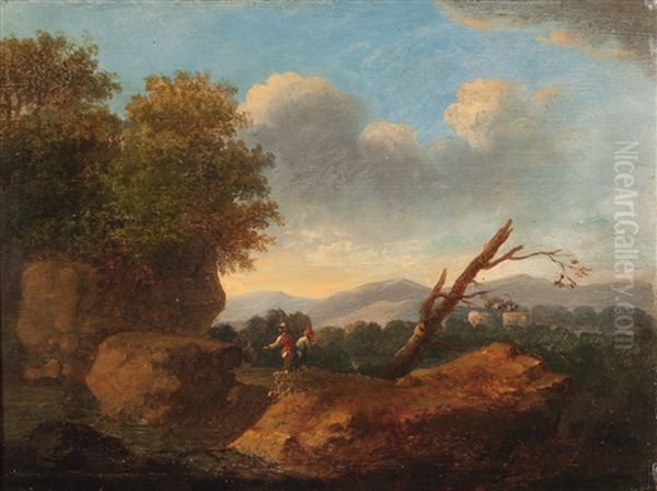 Italienische Landschaft Mit Figurenstaffage - view 1