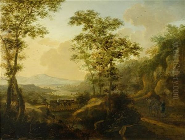 Landschaft Mit Einer Stadt Im Hintergrund - view 1