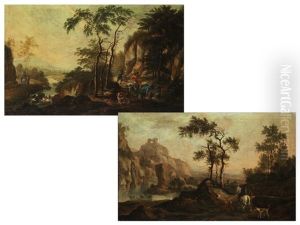 Paar Italienische Landschaften by Jan Both