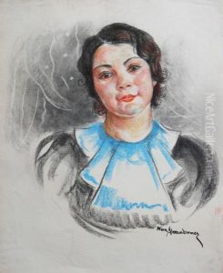 Dziewczyna W Sukni Z Zabotem by Nina Aleksandrowicz