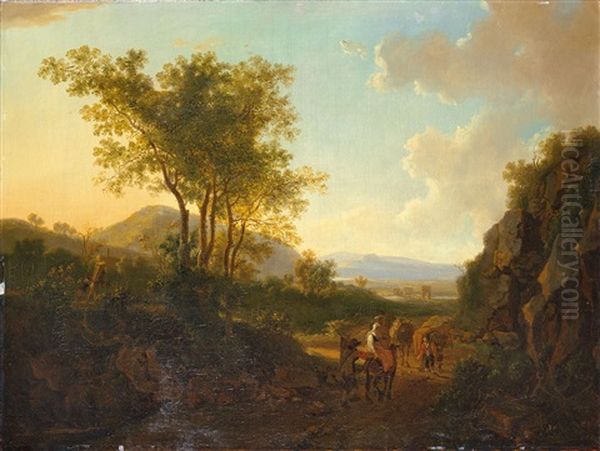 Sudliche Berglandschaft Mit Reisenden - view 1