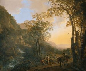 Italienische Gebirgslandschaft Mit Rastenden Hirten by Jan Both