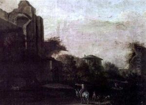 Travelers In An Italianate Landscape by Jan Both