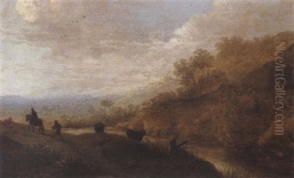 Flusslandschaft Mit Reisenden - view 1