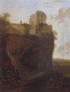 La Halte Au Bord Du Chemin Creux Pres Des Ruines by Jan Both