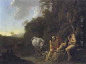 Argus, Merkur Und Jo In Einer Bewaldeten Landschaft Argus, Merkur Und Jo In Einer Bewaldeten Landschaft