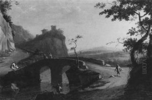 Sudliche Landschaft Mit Einer Brucke Und Figurenstaffage by Jan Both