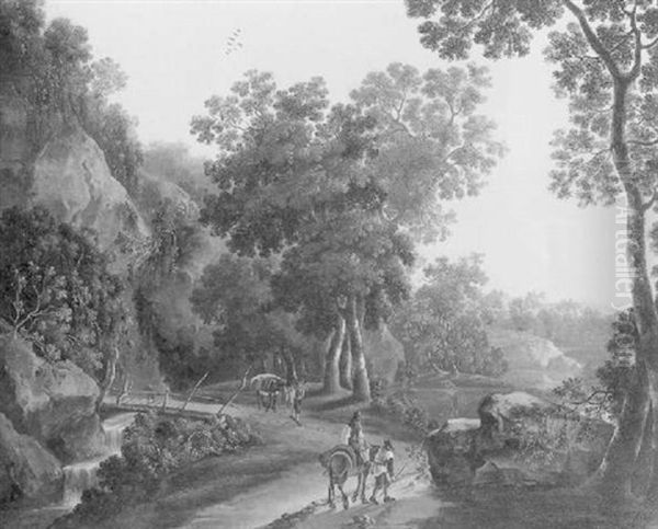 Figures In An Italianate Landscape - view 1
