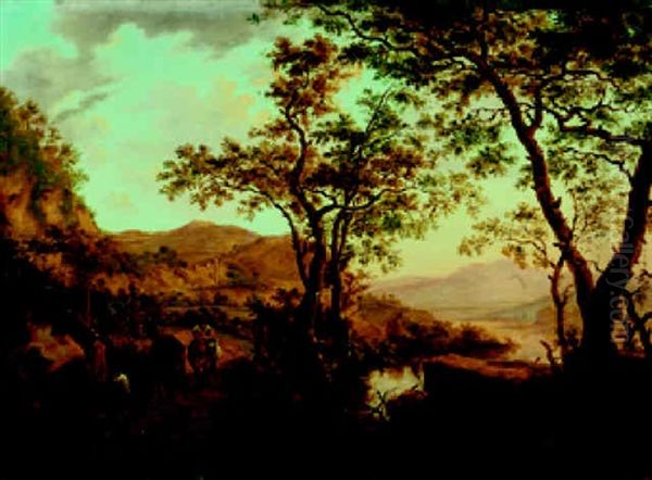 Reisende Auf Einem Weg In Sudlicher Landschaft - view 1