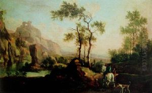 Italienskt Bergslandskap Med Resande Sallskab by Jan Both