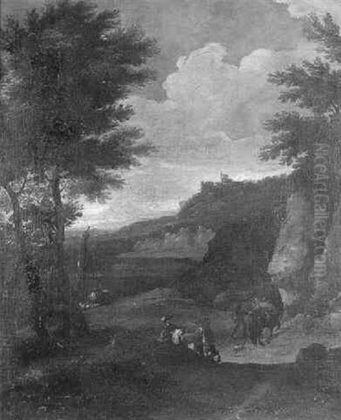 A Capriccio Landscape With Travelers And Ruins - view 1