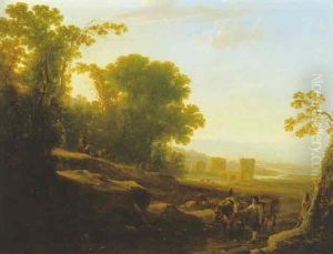 Roemische Landschaft Mit Einem Capriccio Des Ponte Molle (pons Milvius) Im Hintergrund by Jan Both