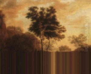 Italianate Wooded Landscape With Travellers And Their Donkeys On A Path by Jan Both