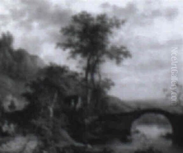 Italian Landscape With Bridge - view 1