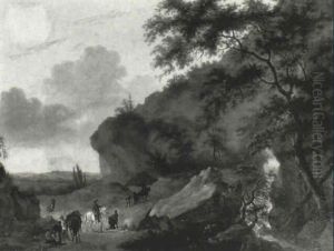 Italianate Landscape With Bandits Taking Prisoners by Jan Both