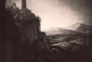 Sudliche Gebirgslandschaft Mit Burgruine by Jan Both