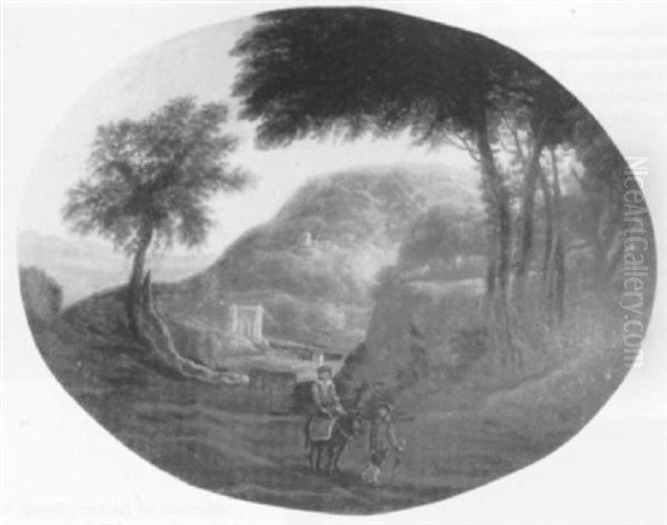 An Italianate Landscape With Travellers... & An & An Italianate Landscape With Peasants... - view 1