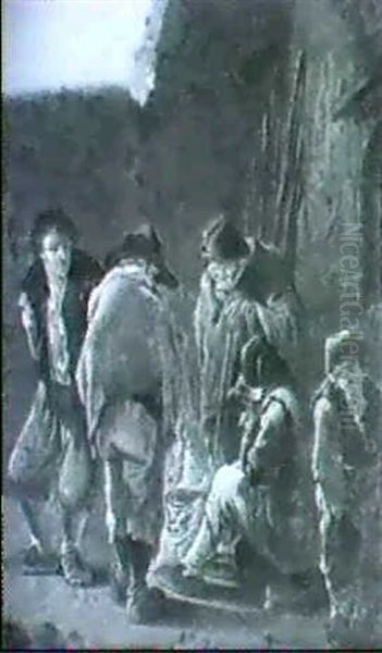 Peasants Round A Fire - view 1