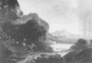 An Italianate Landscape With A Muleteer On A Track by Jan Both