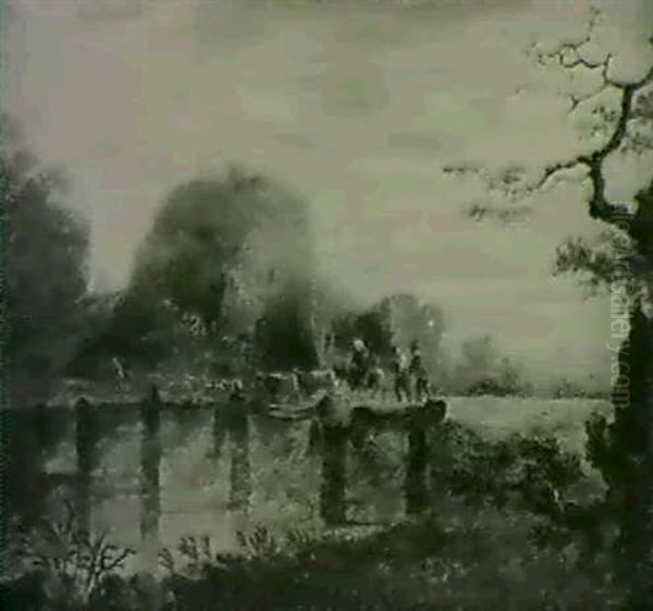 Sudliche Flusslandschaft Mit Einer Herde. - view 1