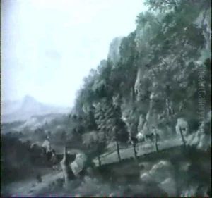 Sudliche Landschaft Mit Reitern Auf Einer Brucke by Jan Both