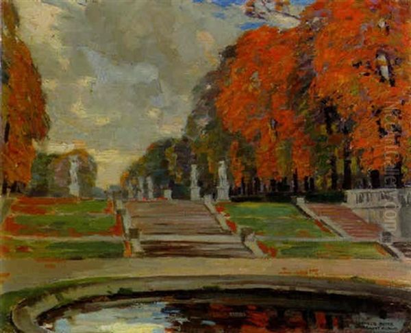 The Gardens At Chateau De Saint-cloud In Autumn - view 1