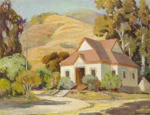 Village Building Among The Hills by Cornelis Botke