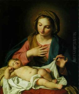 The Madonna Adoring The Christ Child by Giuseppe Bottani