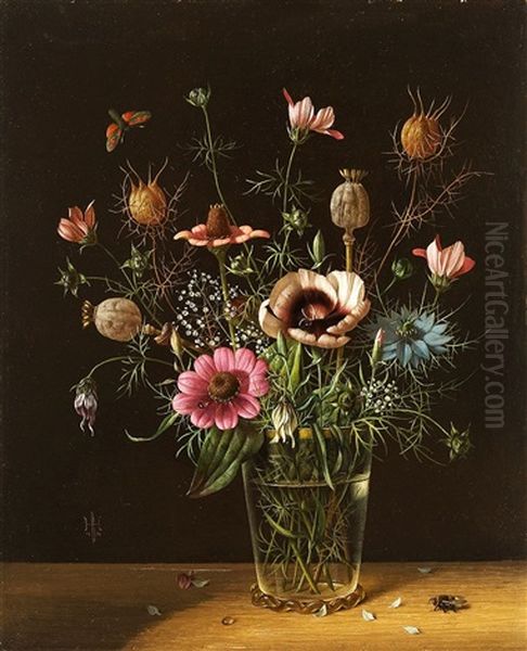 Blumenstilleben Mit Fliege Und Falter - view 1