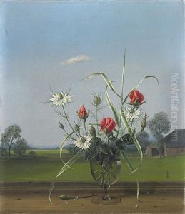 Blumenstillleben Vor Fenster Blumenstillleben Vor Fenster