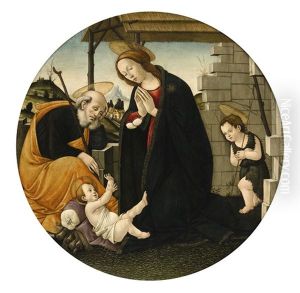 The Holy Family With Saint John The Baptist by Sandro Botticelli