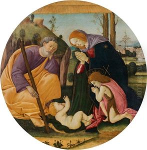 Holy Family With Saint John The Baptist by Sandro Botticelli