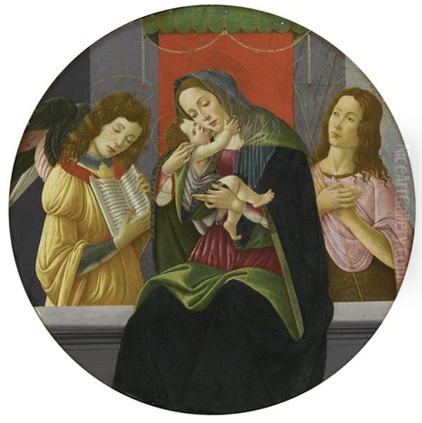 The Madonna And Child Enthroned With Saint John The Baptist And An Angel (collab. W/workshop) - view 1