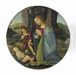 The Madonna Adoring The Christ Child With The Young Saint John The Baptist (in Collab. W/studio) by Sandro Botticelli