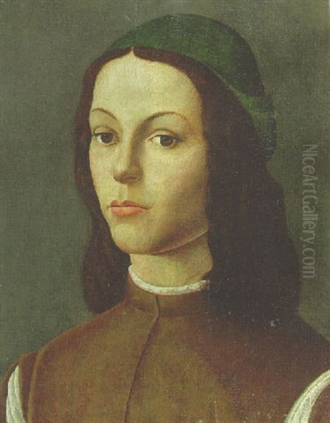 Portrait Of A Youth In A Brown Doublet And Green Cap - view 1