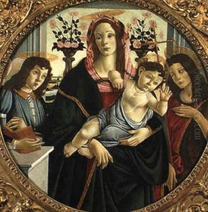 La Madonna Col Bambino Benedicente, S. Giovanni Battista E Un Angelo