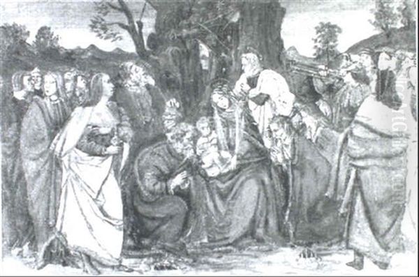 Madonna And Child Surrounded By Adoring Personages - view 1