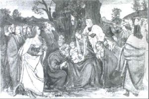 Madonna And Child Surrounded By Adoring Personages