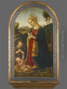 The Madonna And Child In A Landscape, With The Infant Saint John The Baptist by Francesco Botticini
