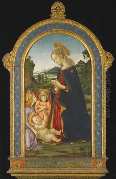 Madonna And Two Angels Adoring The Christ Child - view 1