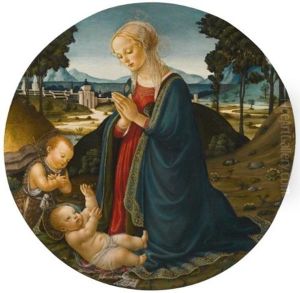 The Madonna And Child With The Infant Saint John The Baptist In A Landscape by Francesco Botticini