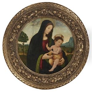 The Madonna And Child In A Landscape